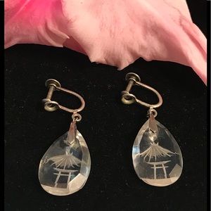🔆 SALE!! Vintage sterling crystal dangle earrings